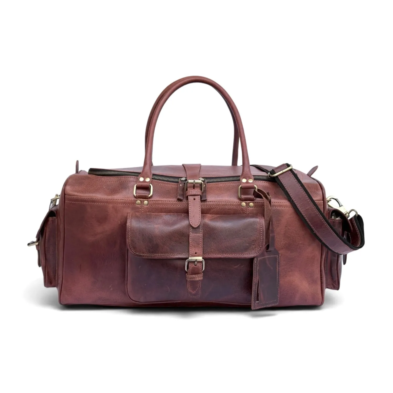Dark Brown leather Travel Bags For Men