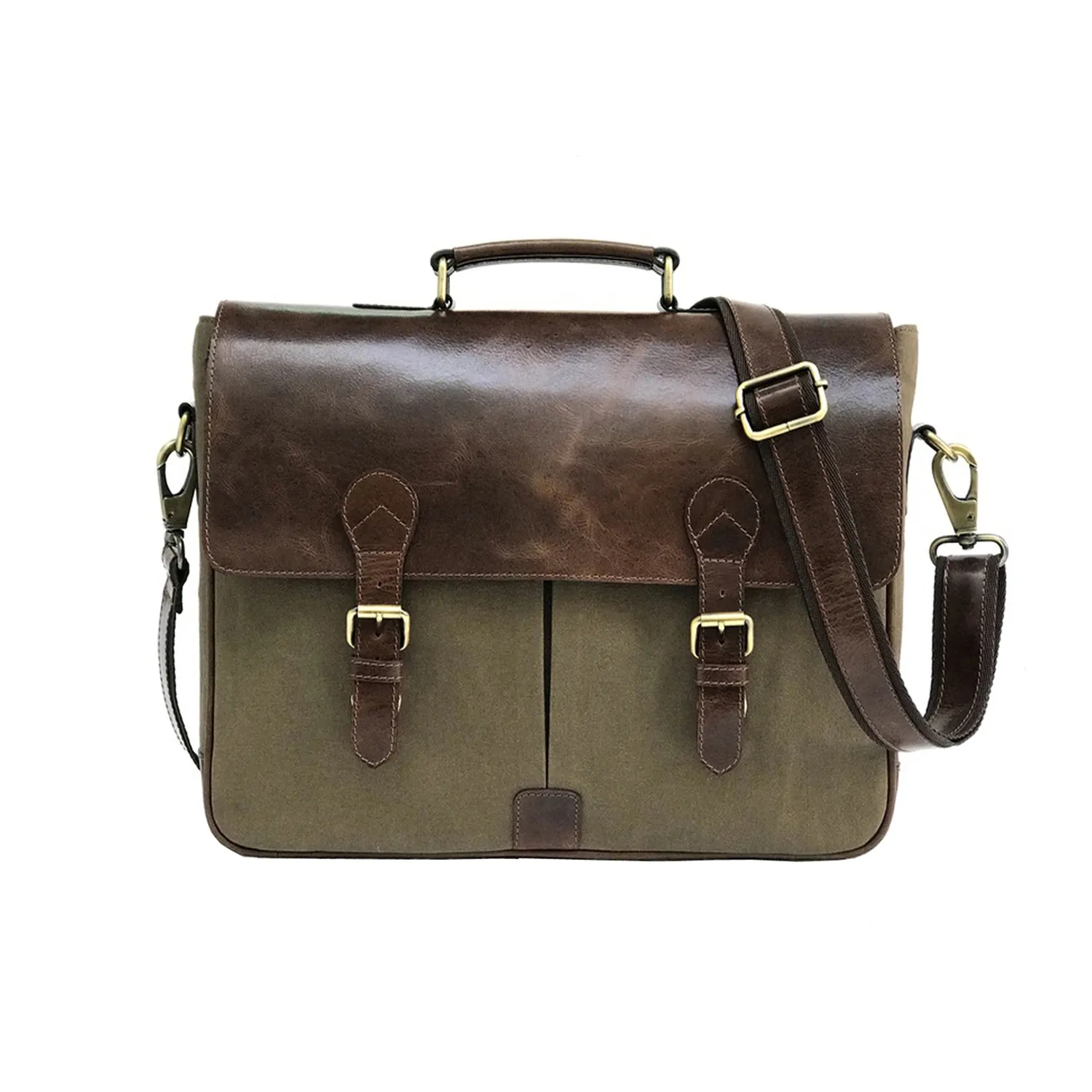 Light Weight Leather Canvas Crossbody Bag