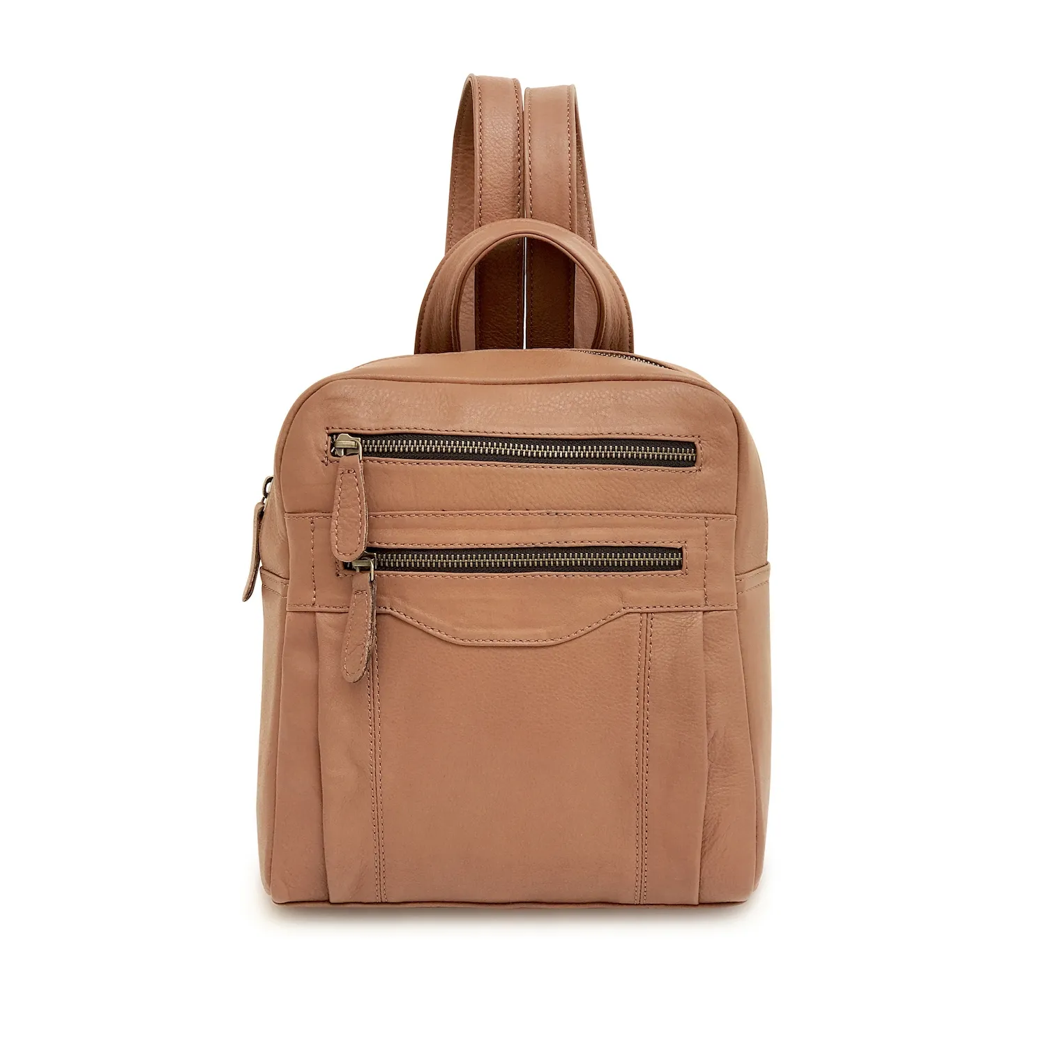 Tan Leather Backpack for Women